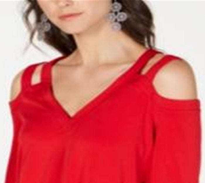 INC International Concepts Women's Long Sleeve Top Red Size Large