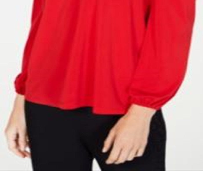 INC International Concepts Women's Long Sleeve Top Red Size Large