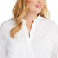 Alfani Women's Plus Popover Shirt White Size 2X