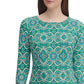 Tommy Hilfiger Women's 3/4 Sleeve Jewel Neck Knee Length Shift Dress Green Size 6
