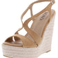 XOXO Womens Sabeen Suede Open Toe Casual Ankle Strap Sandals, Sand, Size 10
