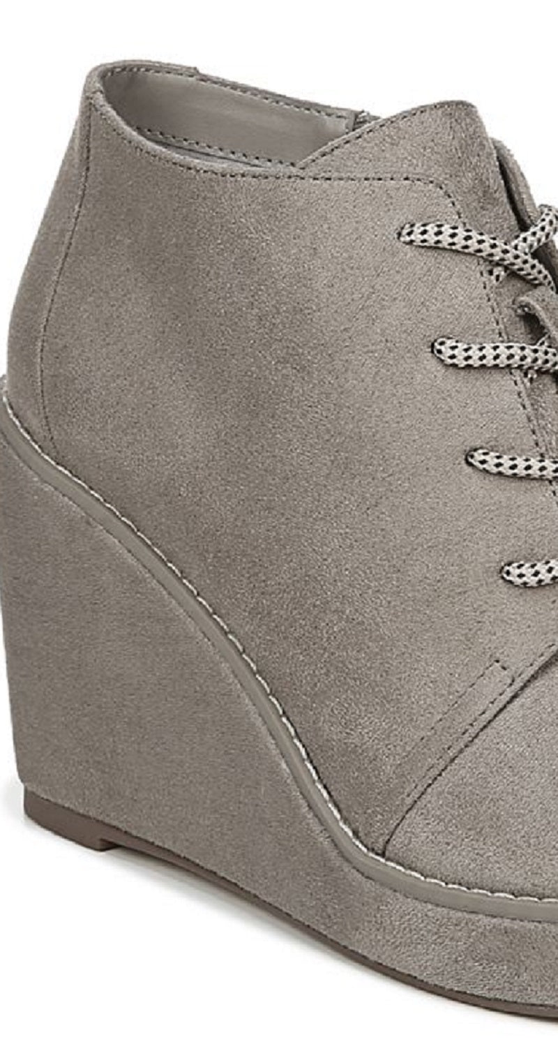 Carlos by Carlos Santana Women's Wills Lace up Wedge Gray Size 10 M