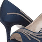 Caparros Women's Oz Peep Toe Classic Pumps Blue Size 10M