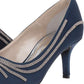 Caparros Women's Oz Peep Toe Classic Pumps Blue Size 10M