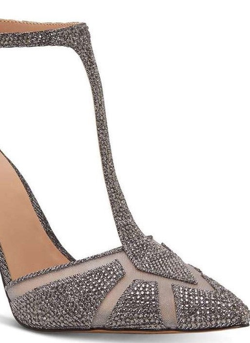 INC International Concepts Women's Karsyn Pointed Toe Ankle Strap Classic Pumps Gray Size 10 M
