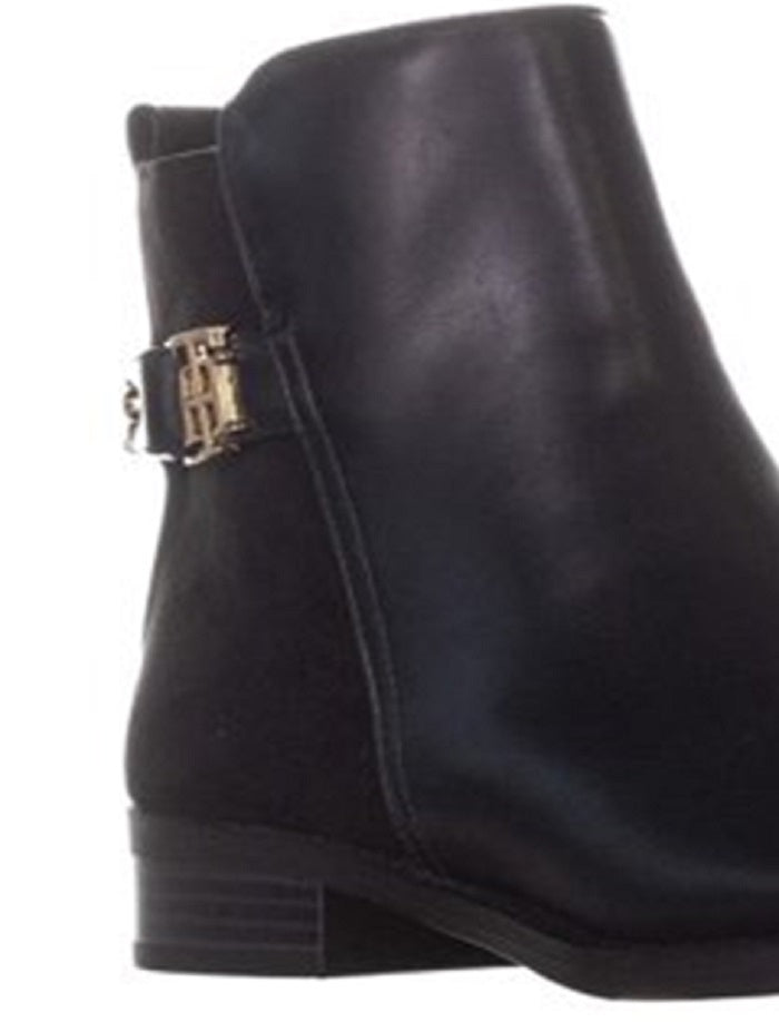 Tommy Hilfiger Women's Faux Leather Ankle Booties Black Size 8 M