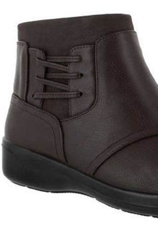 Easy Street Women's Round Toe Wedge Zip up Booties Brown 8.5 M