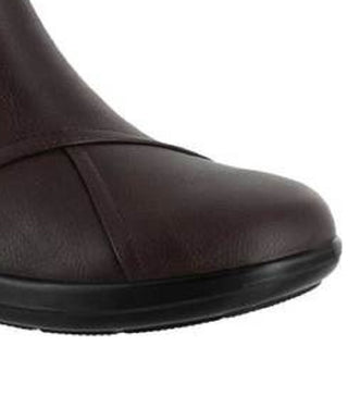 Easy Street Women's Round Toe Wedge Zip up Booties Brown 8.5 M