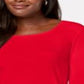 Karen Scott Women's Cotton Scoop-Neck Top Red Size Large