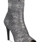 INC International Concepts Women's Rielee Fabric Peep Toe Mid Calf Boots Gray Size 8 M