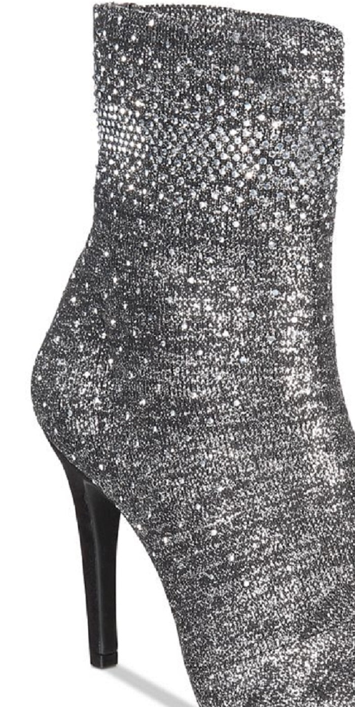 INC International Concepts Women's Rielee Fabric Peep Toe Mid Calf Boots Gray Size 8 M