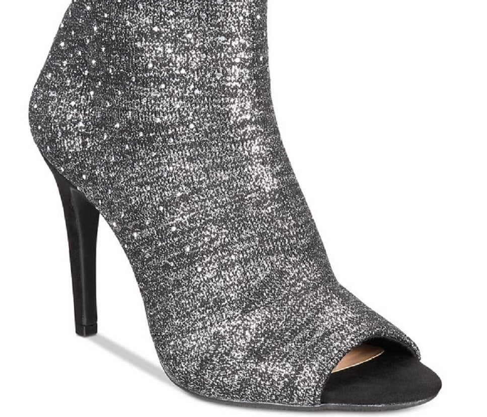 INC International Concepts Women's Rielee Fabric Peep Toe Mid Calf Boots Gray Size 8 M