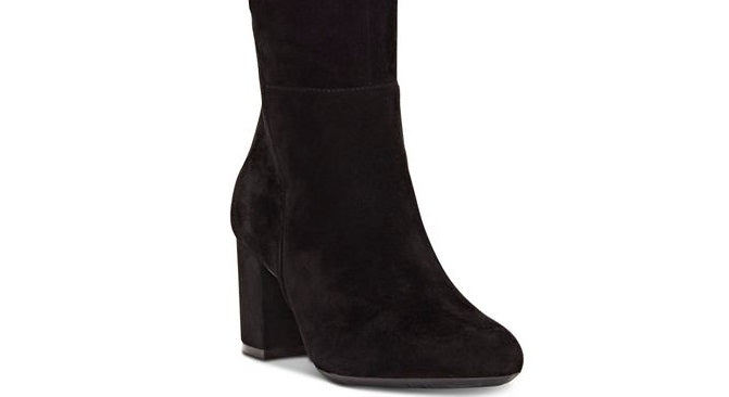 INC International Concepts Women's Radella Wide Calf Leather Knee High Boots Black Size 8.5 M