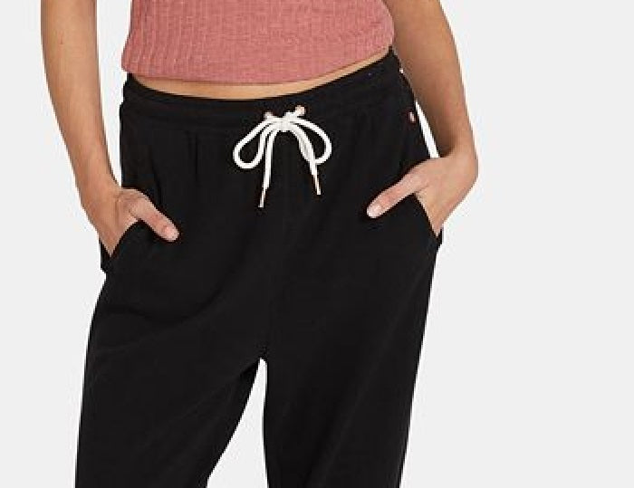 Volcom Junior's Fleece Sweatpants Black Size Medium