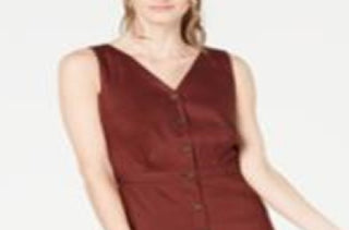 Alfani Women's Button Through MIDI Dress Brown Size 8 Petite