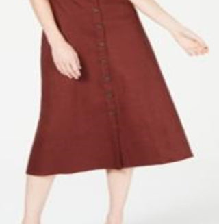 Alfani Women's Button Through MIDI Dress Brown Size 8 Petite