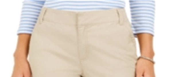 Charter Club Women's Bermuda Twill Shorts Brown Size 4