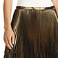 Ralph Lauren Women's MIDI Skirt Metallic Pleated -Gold Size 16