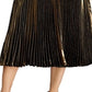 Ralph Lauren Women's MIDI Skirt Metallic Pleated -Gold Size 16