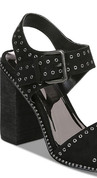 Carlos By Carlos Santana Women's Nelli Ankle Strap Heeled Sandal Black Size 9.5 M