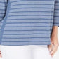 Karen Scott Women's Cotton Striped Vented Hem Top Blue Size X-Large