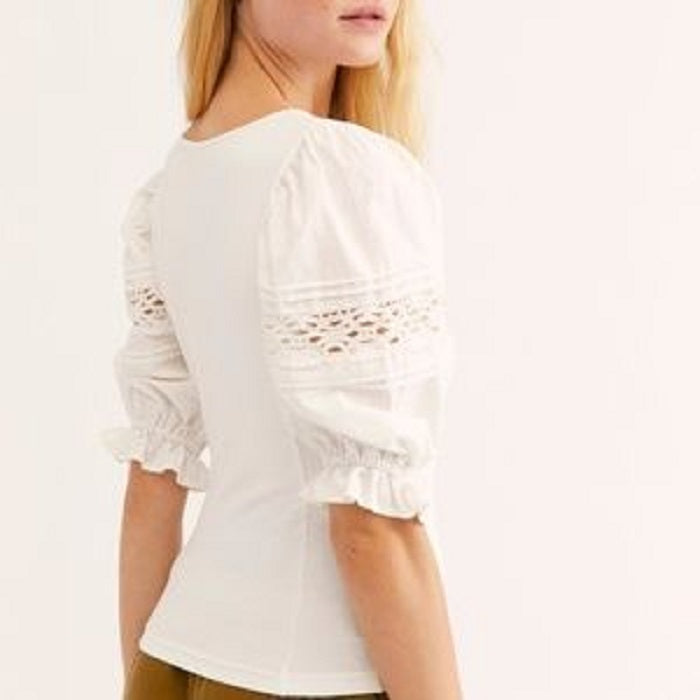 Free People Women's Something Special Tee White Size Small