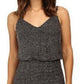 Calvin Klein Women's Metallic Blouson Gown Black  Size 14