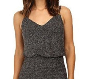 Calvin Klein Women's Metallic Blouson Gown Black  Size 14