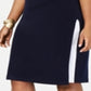 Connected Apparel Women's Plus Ruched Colorblock Sheath Dress Navy Size 20W