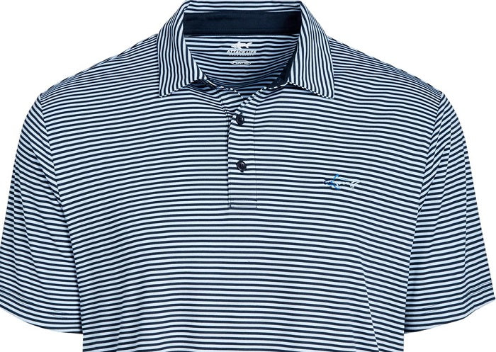 Attack Life By Greg Norman Men's Feeder Striped Polo Casual Shirt Blue Size XX-Large