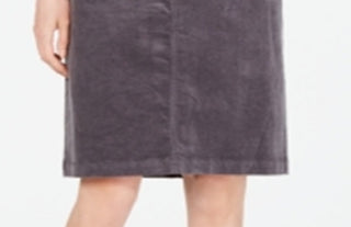 Charter Club Women's Corduroy Tummy Control Skirt Gray Size 10