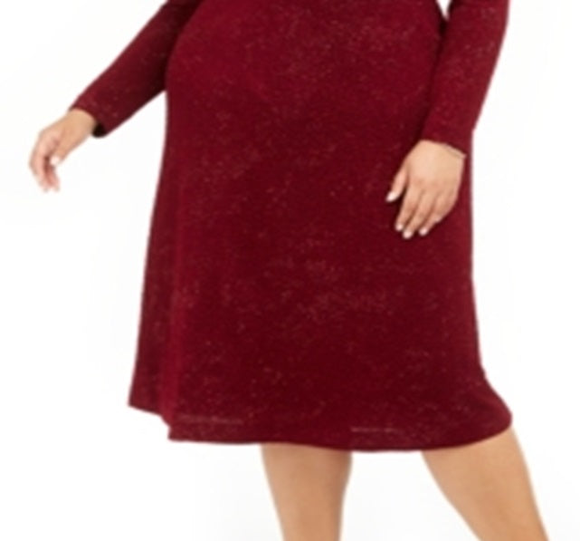 Alfani Women's Plus Twist Waist Dress Red Size 1X