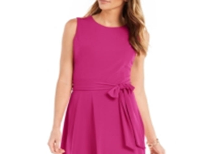 Charter Club Women's Tie Waist MIDI Dress Pink Size X-Small