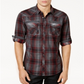INC International Concepts Men's Johnny Cotton Plaid Western Shirt Red Size XXX-Large