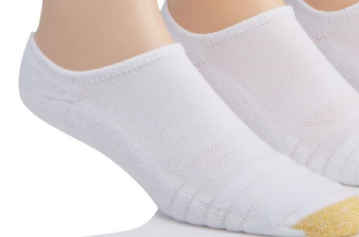 Gold Toe Men's the Sneaker No Show Socks White Size 8-11