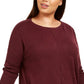Style & Co Women's Plus Seamfront Mixed Media Tunic Top Beige Size 0X