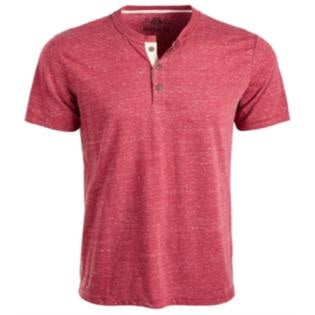 American Rag Men's Heathered Short Sleeve Henley Pink Size One Size