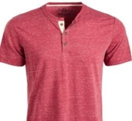 American Rag Men's Heathered Short Sleeve Henley Pink Size One Size