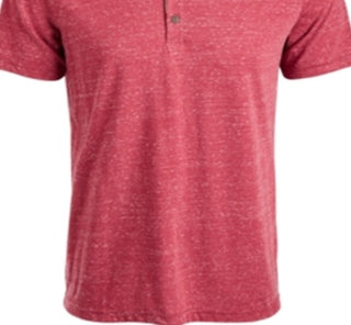 American Rag Men's Heathered Short Sleeve Henley Pink Size One Size