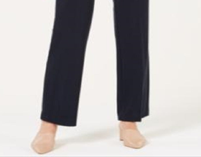 Style & Co Women's Tummy Control Pull on Straight leg Pants Blue Size 8