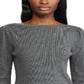 Ralph Lauren Women's Puff Sleeve Boat Neck Sweater Gray Size Small