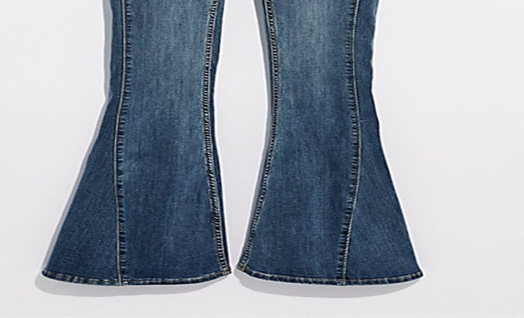 Free People Women's Dream Lover Flare Jeans Blue Size 30
