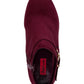 Rebel by Zigi Women's  Wrapping Buckle Strap Grommet Hardware Keylie Round Toe Wedge Zip-up Booties Burgundy Size 9