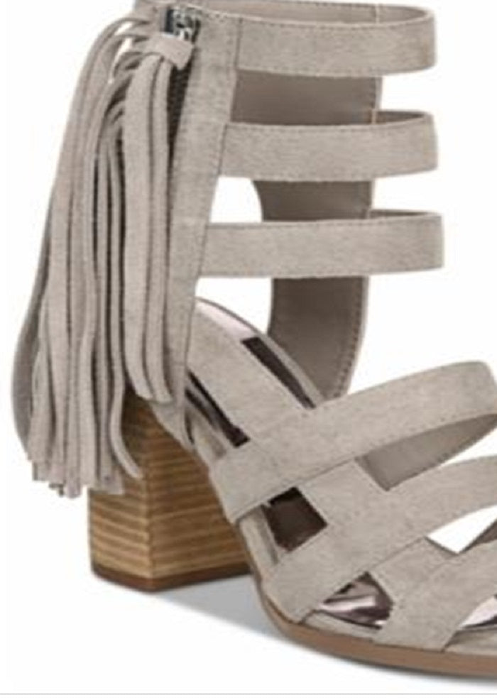 Carlos By Carlos Santana Women's Neveah Suede Gladiator Dress Sandals Gray Size 8.5 M