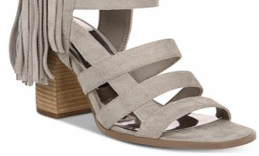 Carlos By Carlos Santana Women's Neveah Suede Gladiator Dress Sandals Gray Size 8.5 M