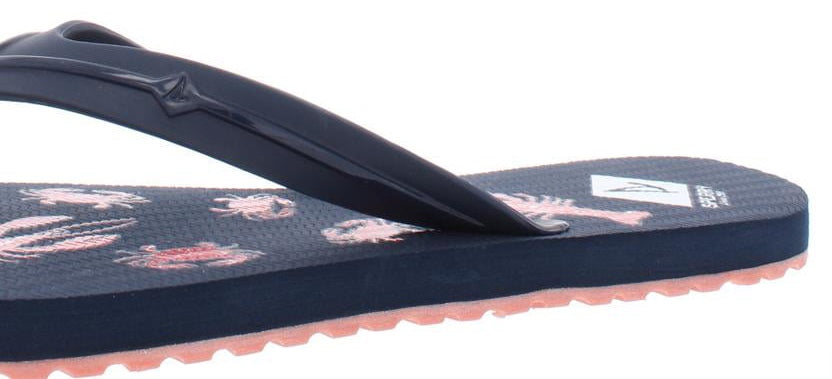 Sperry Women's Warf Lobster Print Slides Flip Flops Pink Size 10 M