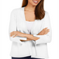 JM Collection Women's Mixed Ribbed Split Sleeve Cardigan White Size X-Small