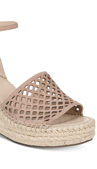 Franco Sarto Women's Calabria Leather Closed Toe Casual Platform Sandals Pink Size 8 M