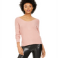 Bar III Women's Tulip Sleeve Henley Top Pink Size X-Small