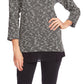 Vince Camuto Women's Herringbone Layered Look Mock Turtleneck Sweater Gray Size X-Small